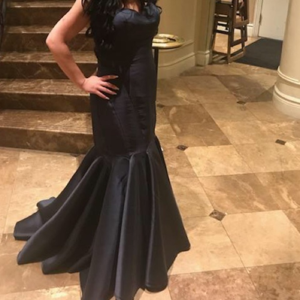 Mermaid blue satin gown